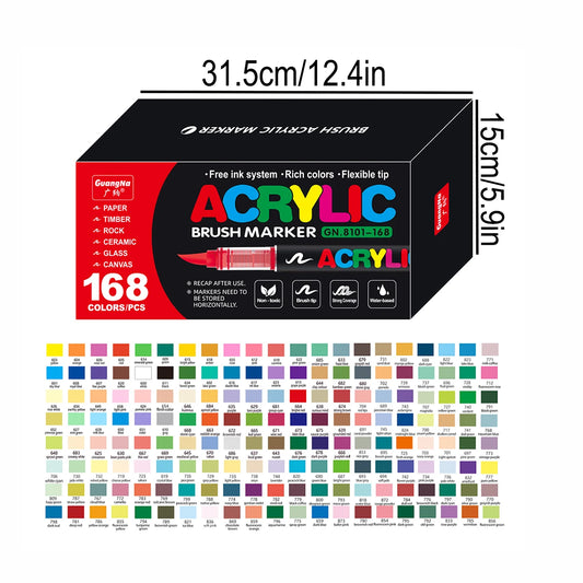 168/120/72/60/48/36/24/12pcs Dual Tips Artist Markers Set Acrylic Marker Set Ideal For School, Office Decor, And Artistic Gifts