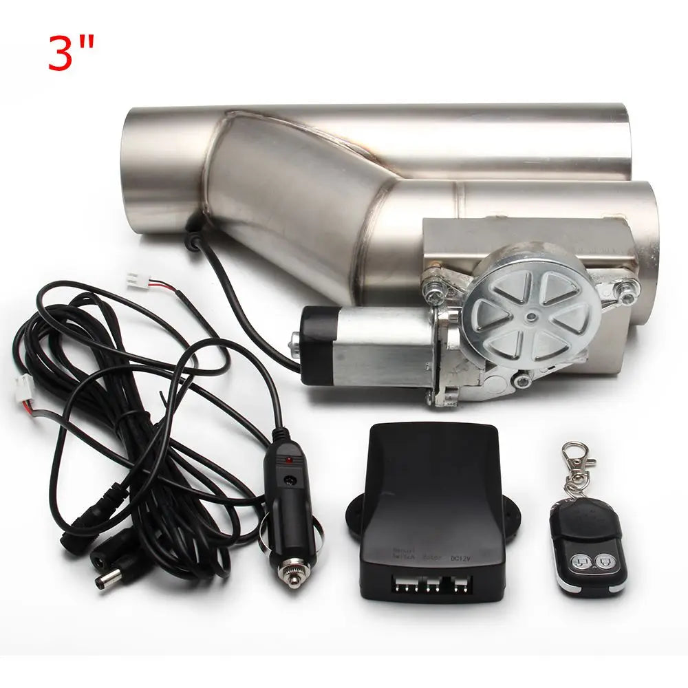Universal  2.5'' 3" Electric Exhaust Cutout Valve Y Pipe Exhaust Pipe Single Valve System with Controller Remote Kit