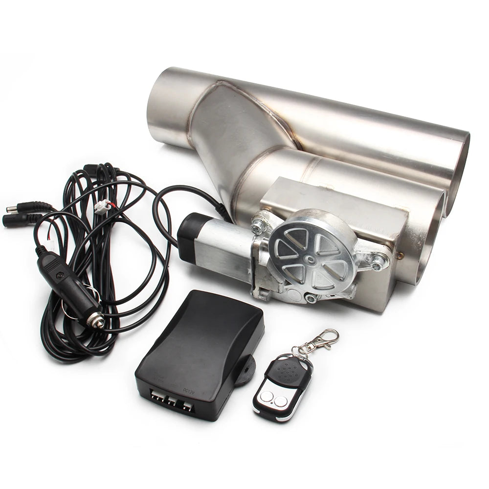 Universal  2.5'' 3" Electric Exhaust Cutout Valve Y Pipe Exhaust Pipe Single Valve System with Controller Remote Kit