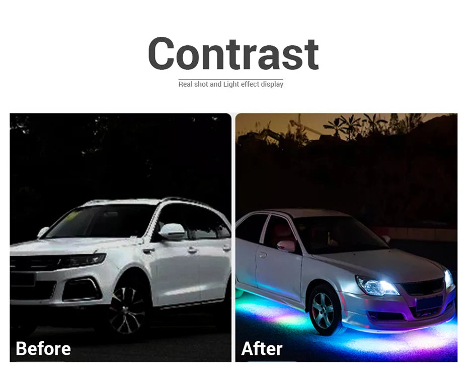 BLALION Flexible Car Underglow Light Strip 12V LED Underbody Ambient Light With App Control Neon Auto Decorative Atmosphere Lamp