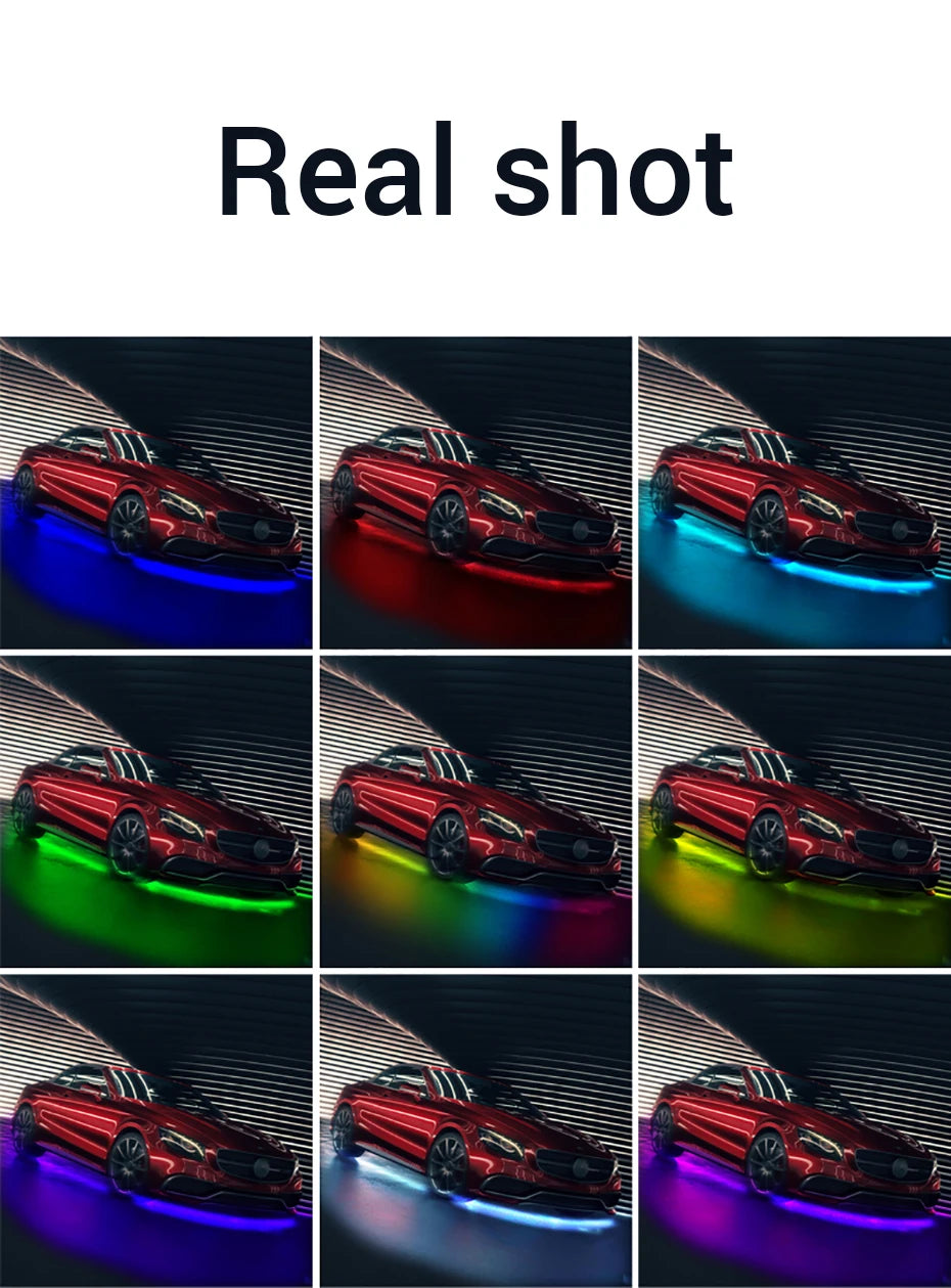 BLALION Flexible Car Underglow Light Strip 12V LED Underbody Ambient Light With App Control Neon Auto Decorative Atmosphere Lamp