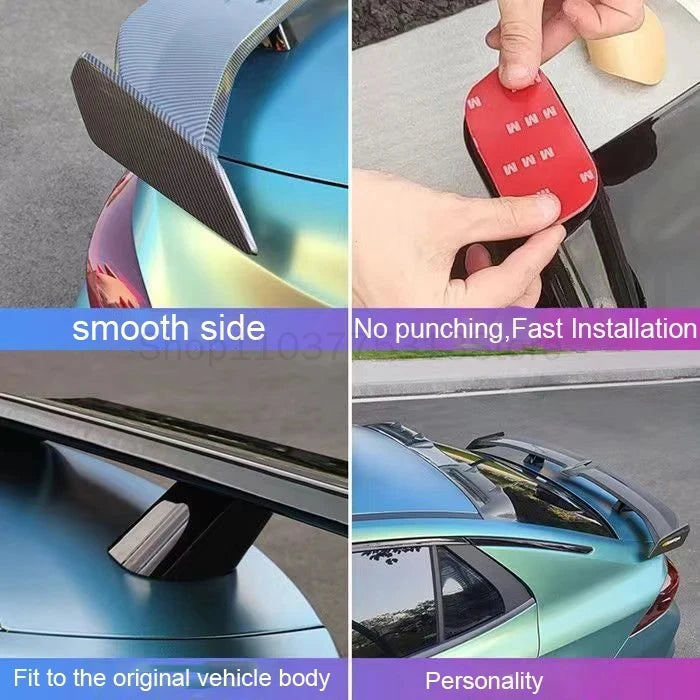 Universal Car modified butterfly shaped tail wing car bumper no perforated spoiler GT Apply to all Car parts factory direct sale