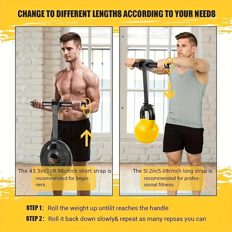 Iron Wrist Forearm Strengthener Muscle Training Stick Strength Equipment Black Universal Size  Power Fitness Outdoor Sports Gear