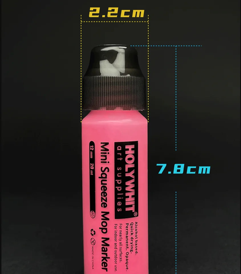 20ml Graffiti Flow Pen Paint Signature Pen 12mm Round Tip Waterproof Marker With Ink Art Supplies Fluorescent Painting Writing
