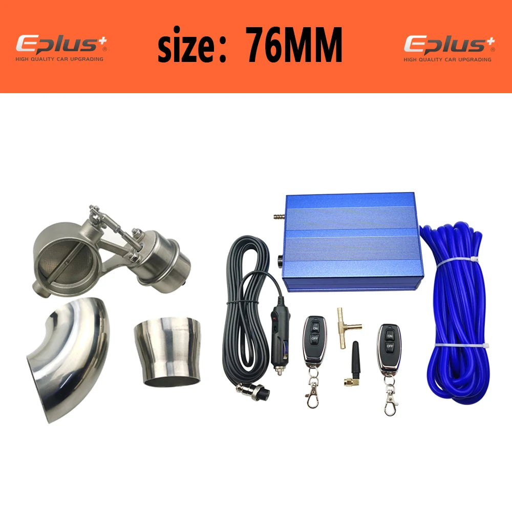 EPLUS Car Exhaust Pipe System Control Valve Sets Vacuum Controller Device Remote Controller Switch Universal 51 63 76MM