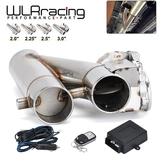 Universal Stainless Steel 304 2.0" 2.25" 2.5" 3" Dual-Valve Electric Exhaust Downpipe Cutout With Remote Wireless Accessories