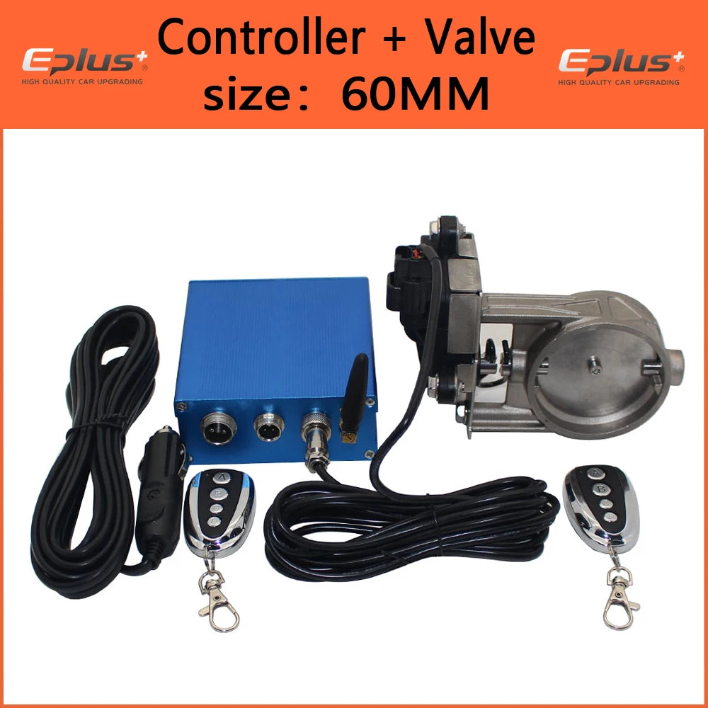 EPLUS Car Exhaust Pipe Electronic Valve Kit Universal Multi-angle Mode 51 63 76MM Controller Device Remote Kit Controller Switch