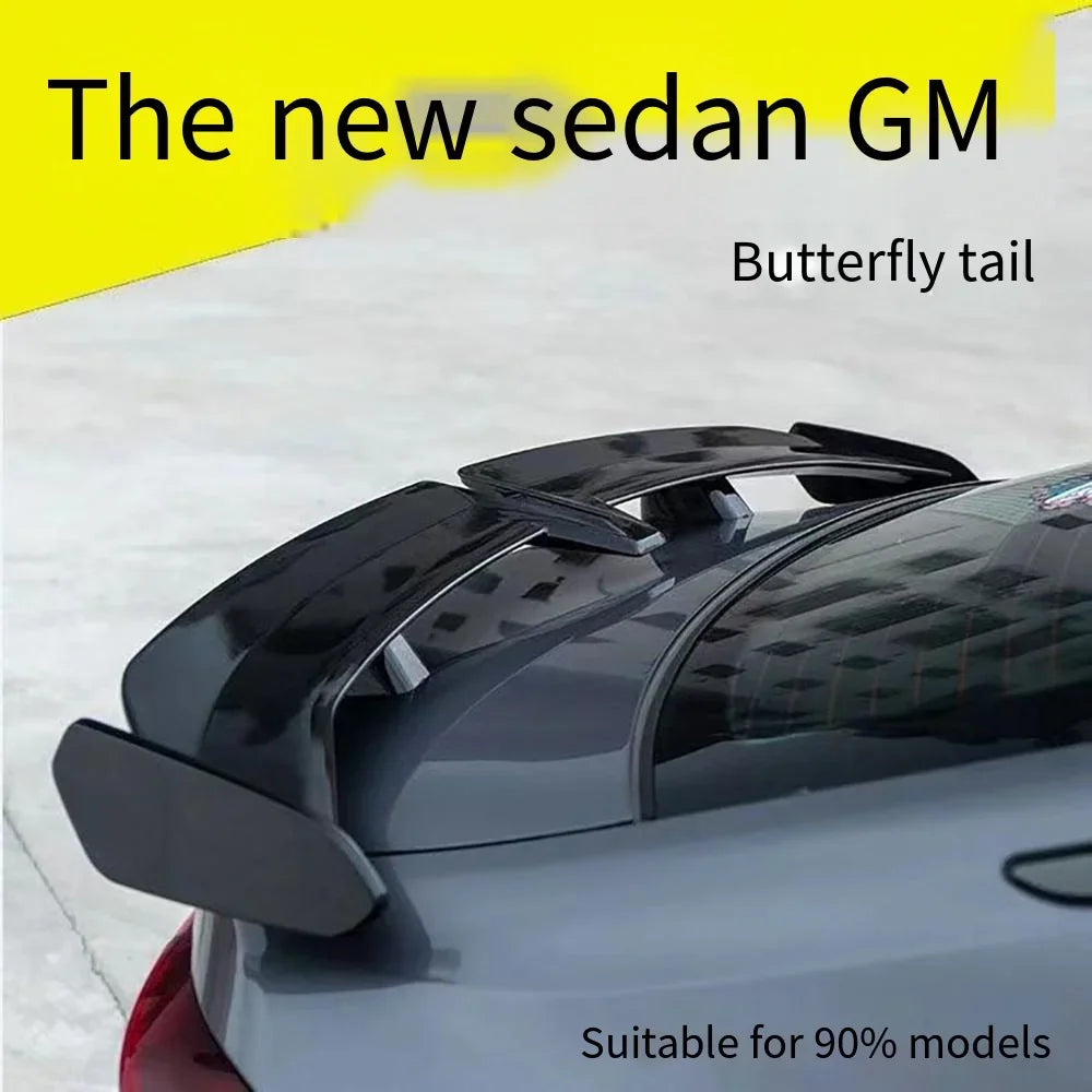 Universal Car modified butterfly shaped tail wing car bumper no perforated spoiler GT Apply to all Car parts factory direct sale