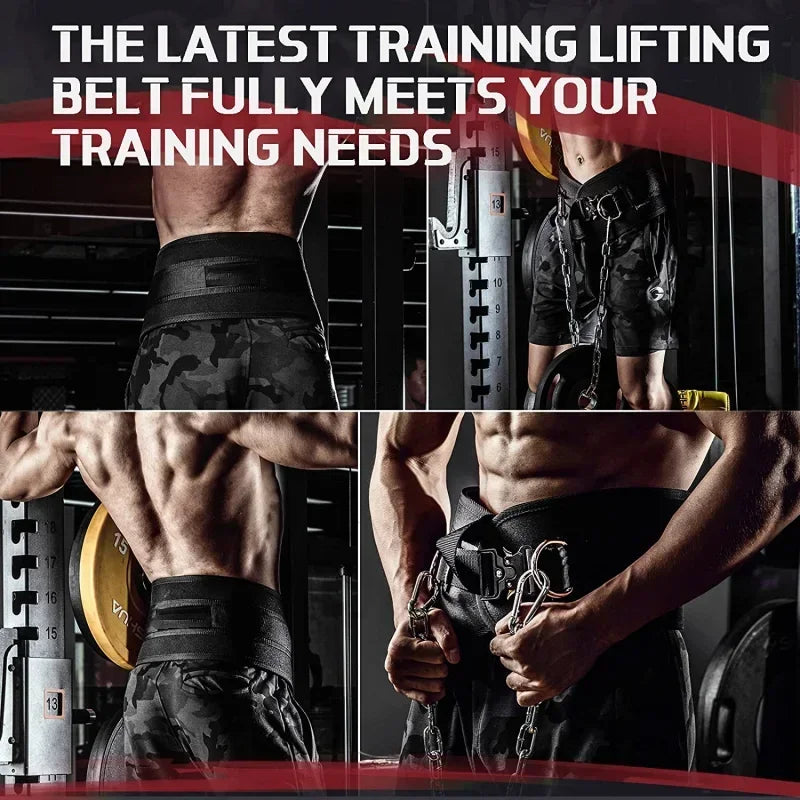 Pull up weight carrying fitness belt for men, squat horizontal bar, waist protection, back muscle strength training belt