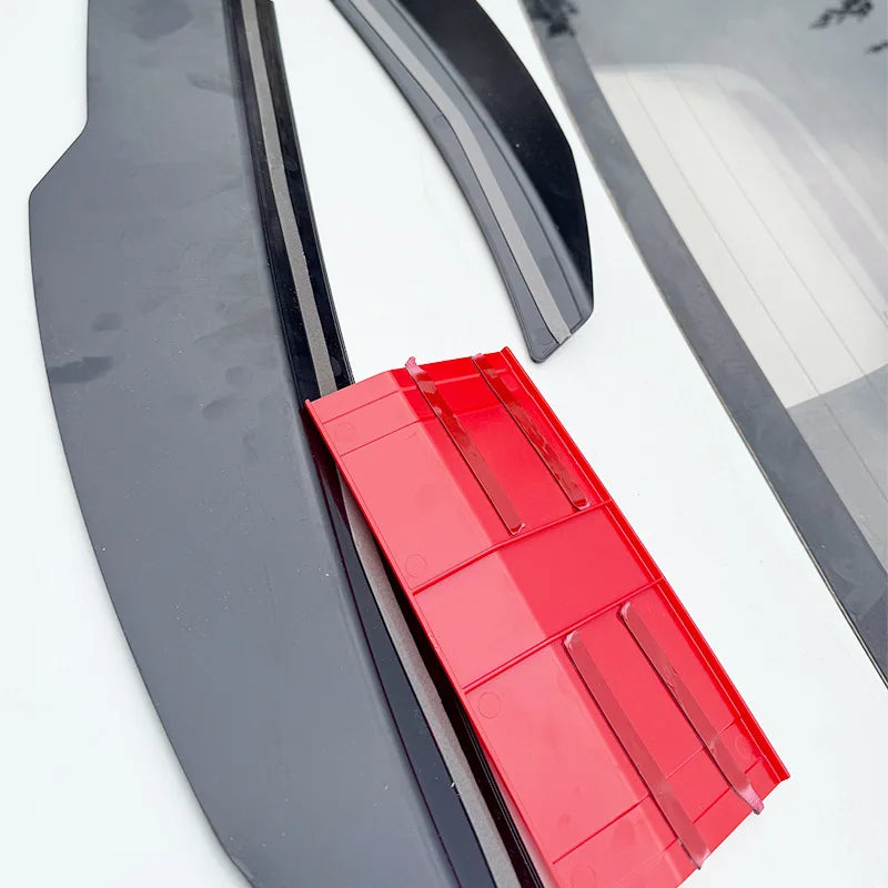 New Style Universal 3pcs Sedan Rear Trunk Tail Rear Wing Spoiler 117-127cm Adjustable DIY Refit Boot Wings Spoiler Car Accessory