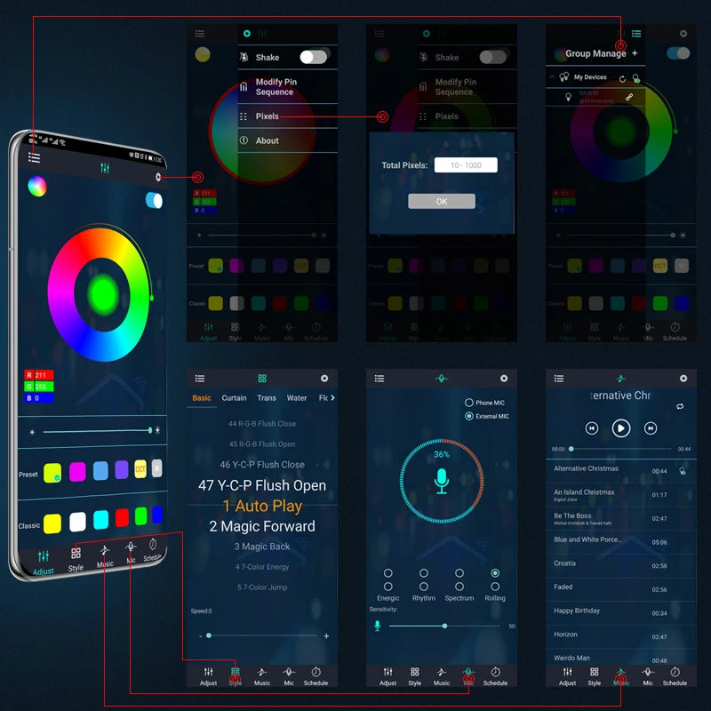 SEAMETAL Car Chassis Light Color Flow Atmosphere Light Waterproof APP Control Underbody Light LED Flexible Underglow Light Strip