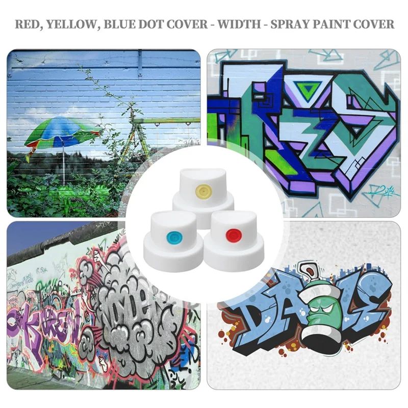 RMWIN-Spraypaint Nozzle Caps Set 26 Universal Replacement Tips For DIY Projects - High-Efficiency Paint Saver & Handle Attachmen