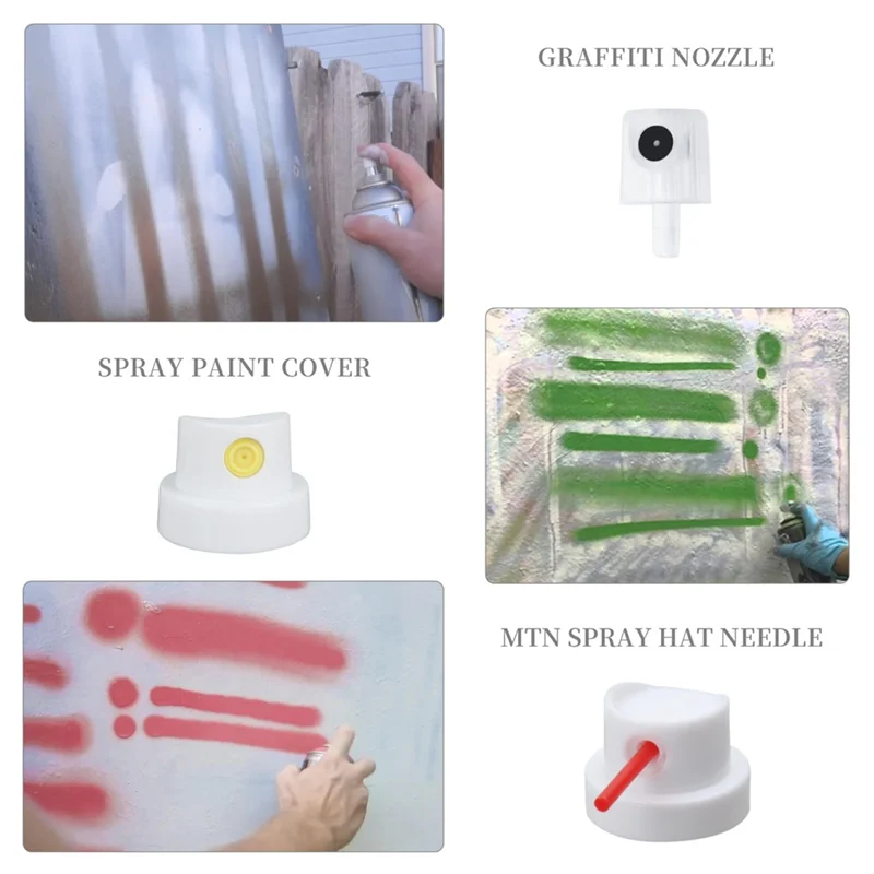 RMWIN-Spraypaint Nozzle Caps Set 26 Universal Replacement Tips For DIY Projects - High-Efficiency Paint Saver & Handle Attachmen