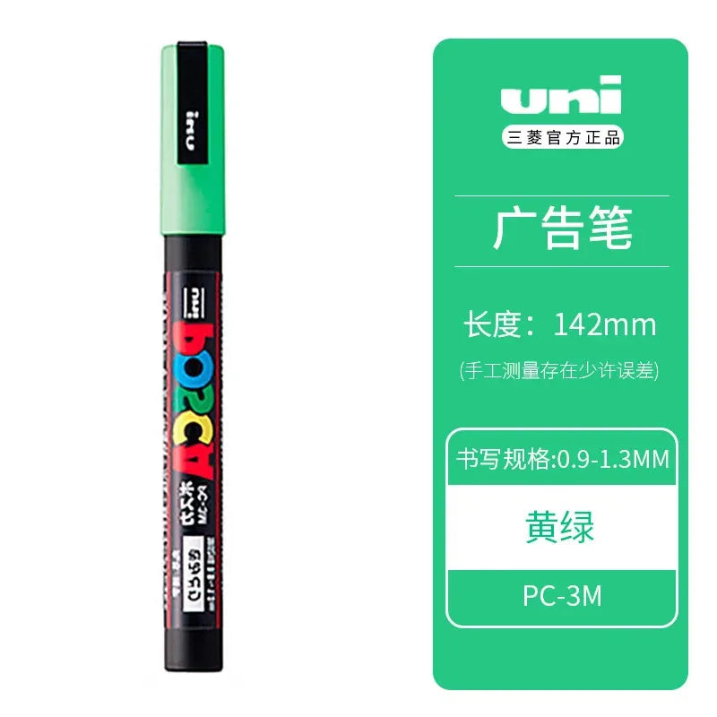 Uni Posca Full Marker PC-1M 3M 5M Multi-Colours Acrylic Permanente Rotulador Poster Graffiti Painting Pen For Fabric Rock Metal