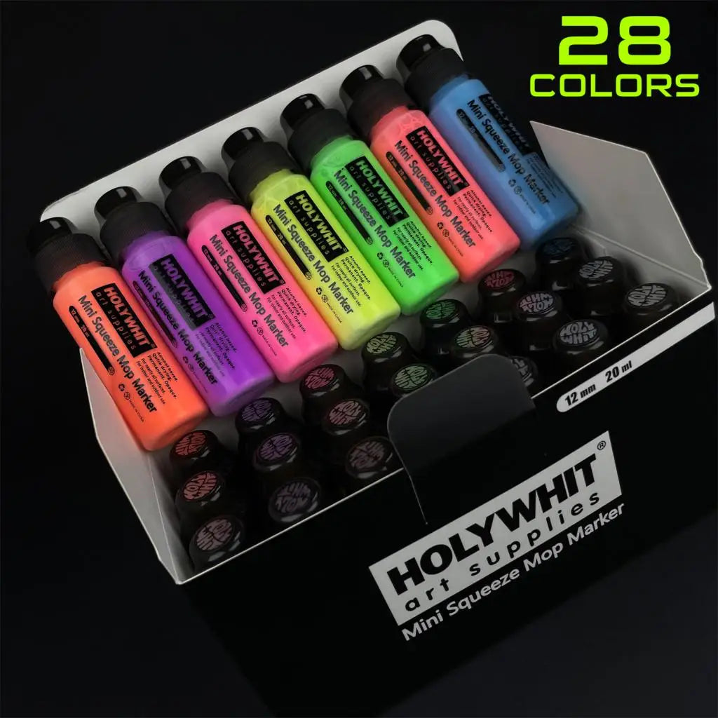 20ml Graffiti Flow Pen Paint Signature Pen 12mm Round Tip Waterproof Marker With Ink Art Supplies Fluorescent Painting Writing