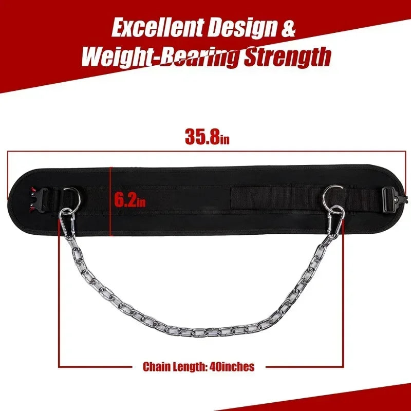 Pull up weight carrying fitness belt for men, squat horizontal bar, waist protection, back muscle strength training belt