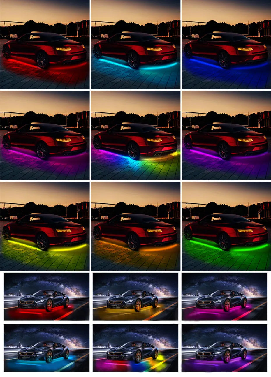 BLALION Flexible Car Underglow Light Strip 12V LED Underbody Ambient Light With App Control Neon Auto Decorative Atmosphere Lamp