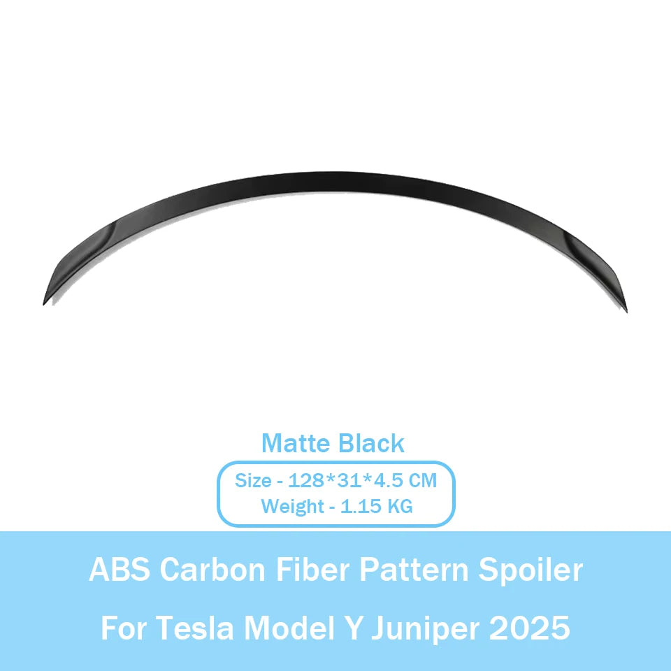 ABS Carbon Fiber Pattern Spoiler For Tesla Model Y Juniper 2025 Original High Performance Trunk Wing Auto Modified Accessories