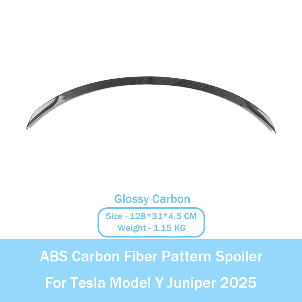 ABS Carbon Fiber Pattern Spoiler For Tesla Model Y Juniper 2025 Original High Performance Trunk Wing Auto Modified Accessories