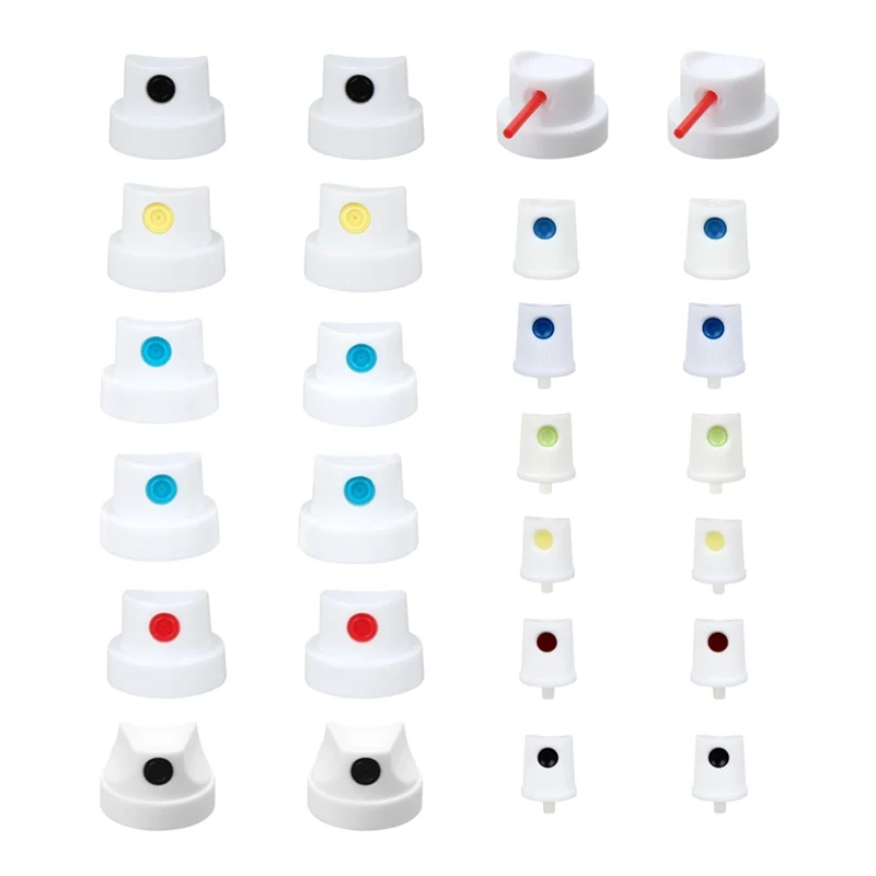 RMWIN-Spraypaint Nozzle Caps Set 26 Universal Replacement Tips For DIY Projects - High-Efficiency Paint Saver & Handle Attachmen