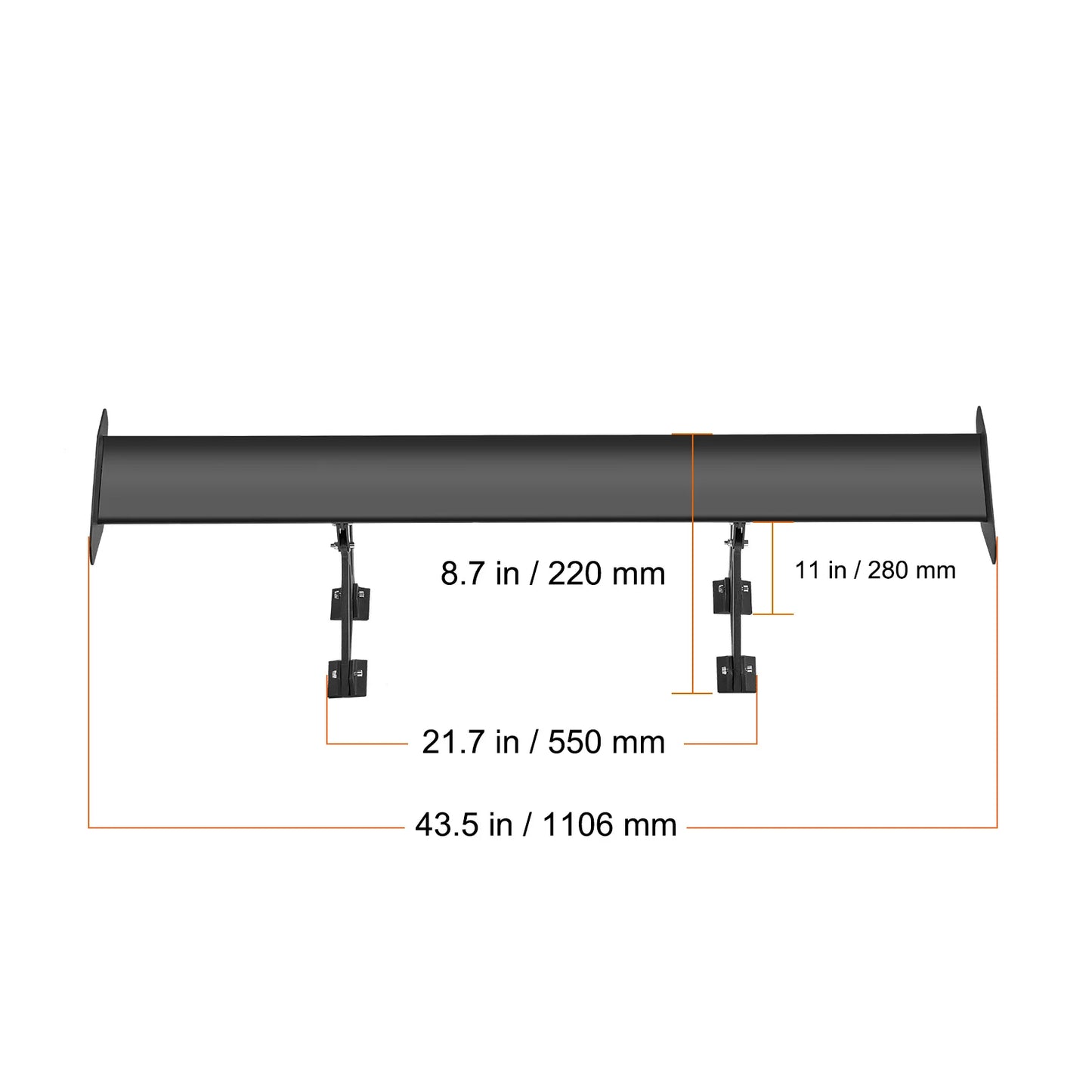VEVOR GT Wing Car Spoiler 53.1 inch Universal Spoiler with Double Deck Car Rear Spoiler Wing, Racing Spoiler BGW/JDM Drift Black