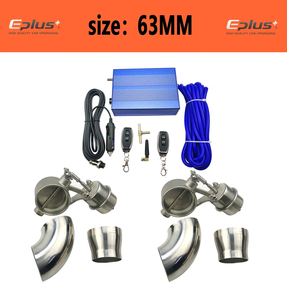 EPLUS Car Exhaust Pipe System Control Valve Sets Vacuum Controller Device Remote Controller Switch Universal 51 63 76MM