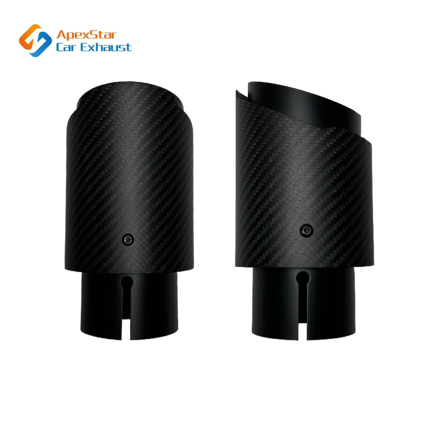 1Pcs Car Matte Carbon Fibre Exhaust System Pipe Tip Straight Universal Black Stainless