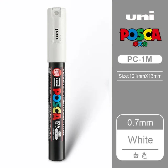 UNI POSCA Markers Set PC-1M/3M/5M Permanent Acrylic Paint Pen Quick Dry Graffiti Painting Art Supplies Japanese Stationery