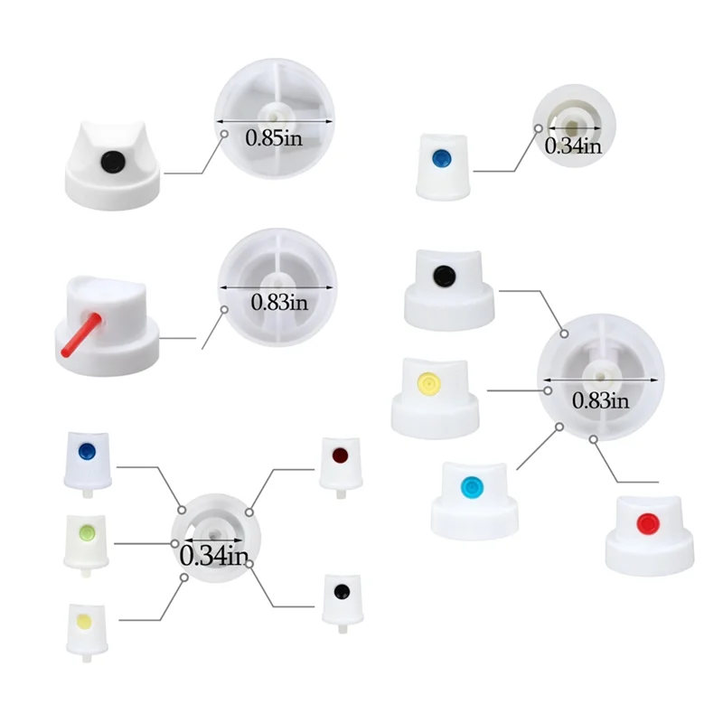 RMWIN-Spraypaint Nozzle Caps Set 26 Universal Replacement Tips For DIY Projects - High-Efficiency Paint Saver & Handle Attachmen