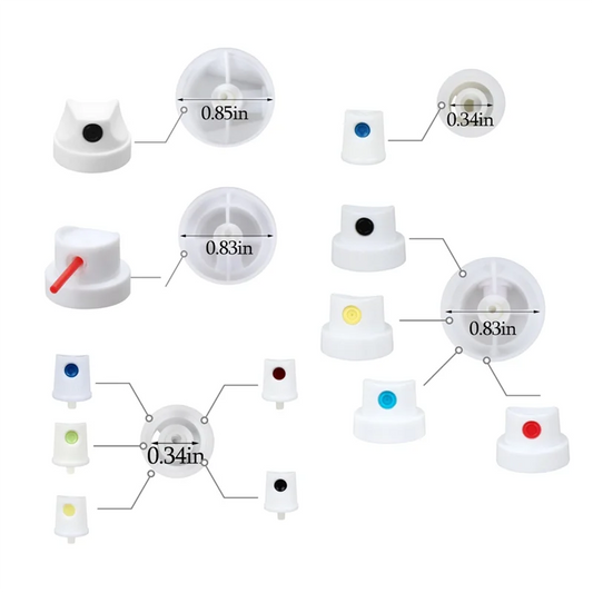 RMWIN-Spraypaint Nozzle Caps Set 26 Universal Replacement Tips For DIY Projects - High-Efficiency Paint Saver & Handle Attachmen