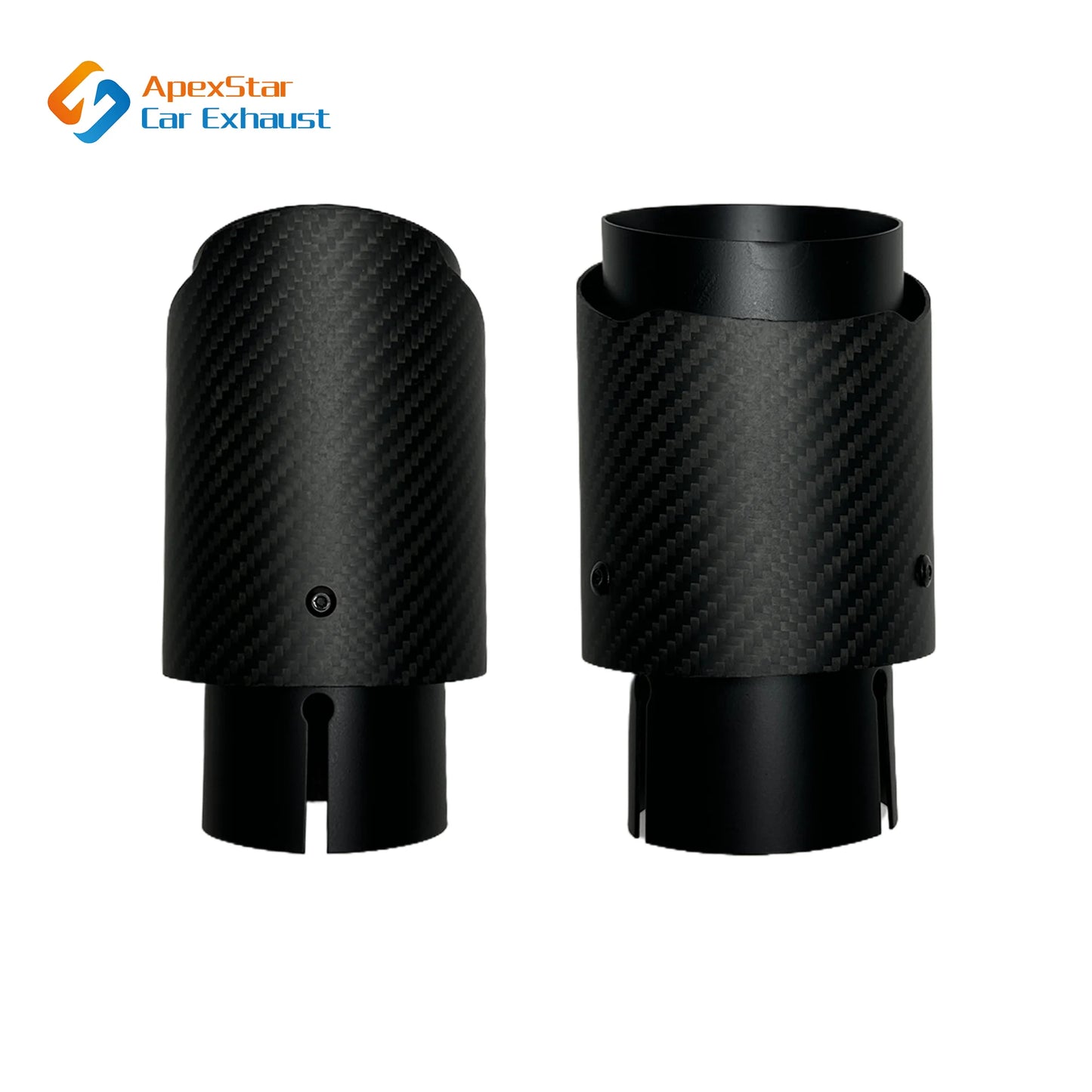 1Pcs Car Matte Carbon Fibre Exhaust System Pipe Tip Straight Universal Black Stainless