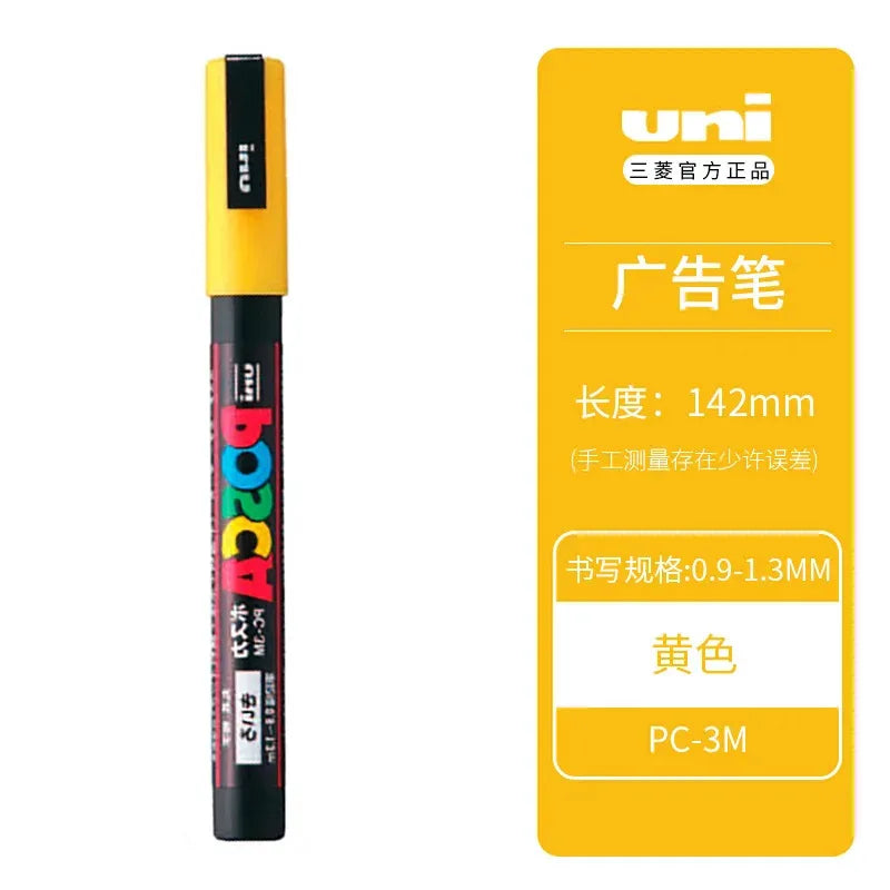 Uni Posca Full Marker PC-1M 3M 5M Multi-Colours Acrylic Permanente Rotulador Poster Graffiti Painting Pen For Fabric Rock Metal