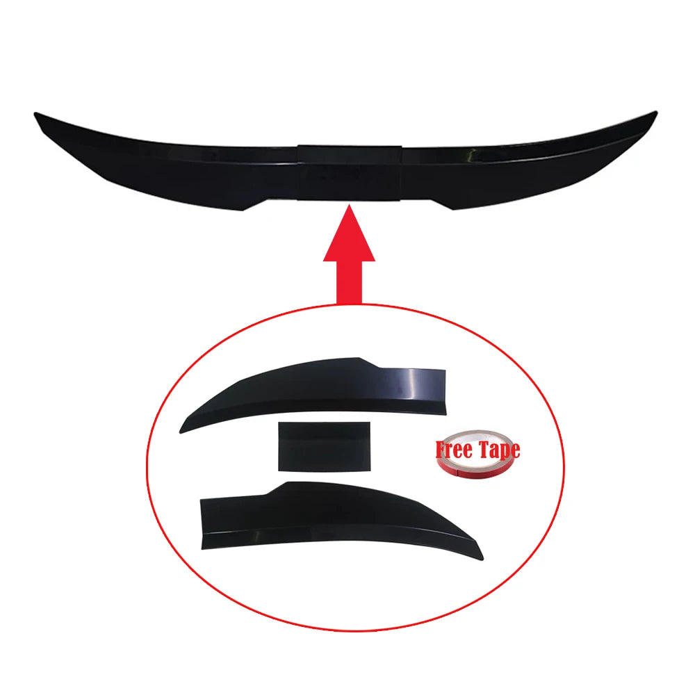 New Style Universal 3pcs Sedan Rear Trunk Tail Rear Wing Spoiler 117-127cm Adjustable DIY Refit Boot Wings Spoiler Car Accessory