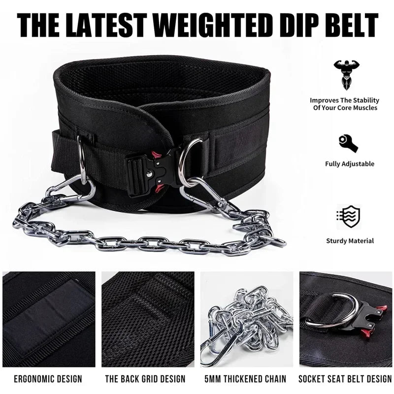 Pull up weight carrying fitness belt for men, squat horizontal bar, waist protection, back muscle strength training belt