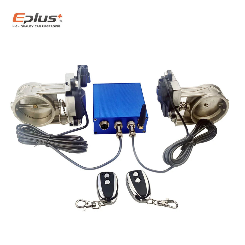 EPLUS Car Exhaust Pipe Electronic Valve Kit Universal Multi-angle Mode 51 63 76MM Controller Device Remote Kit Controller Switch
