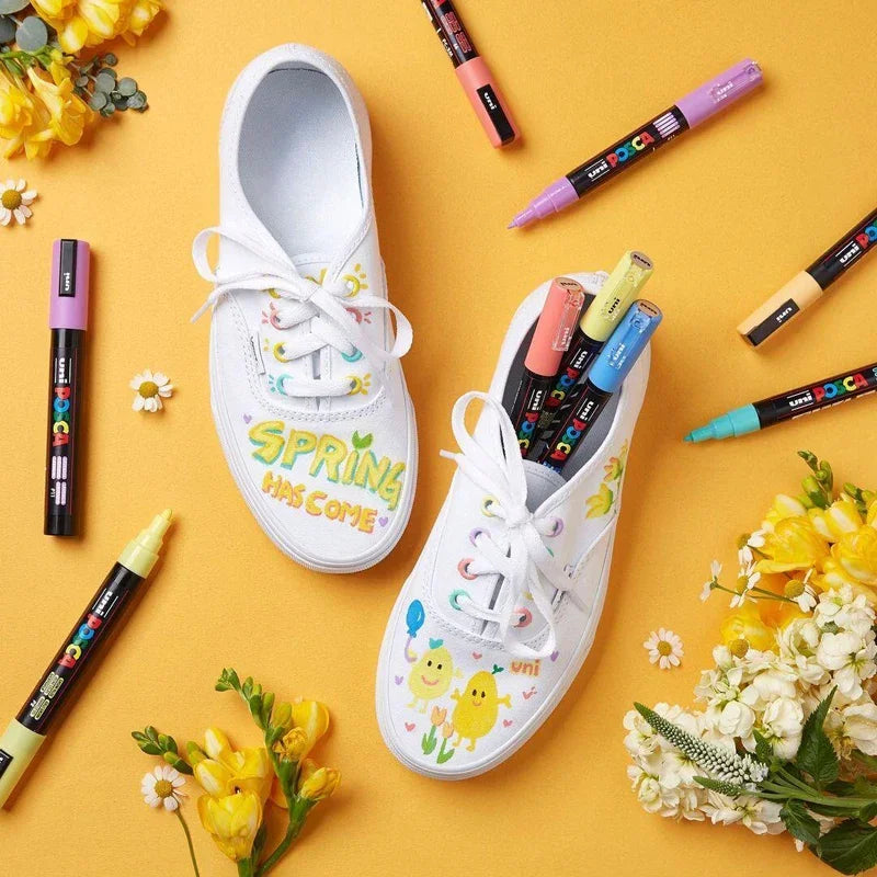 Uni Posca Full Marker PC-1M 3M 5M Multi-Colours Acrylic Permanente Rotulador Poster Graffiti Painting Pen For Fabric Rock Metal