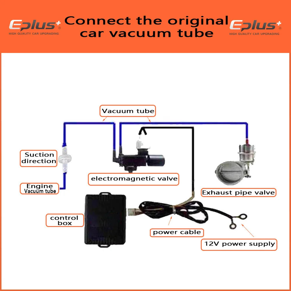 EPLUS Car Exhaust Pipe System Control Valve Sets Vacuum Controller Device Remote Controller Switch Universal 51 63 76MM