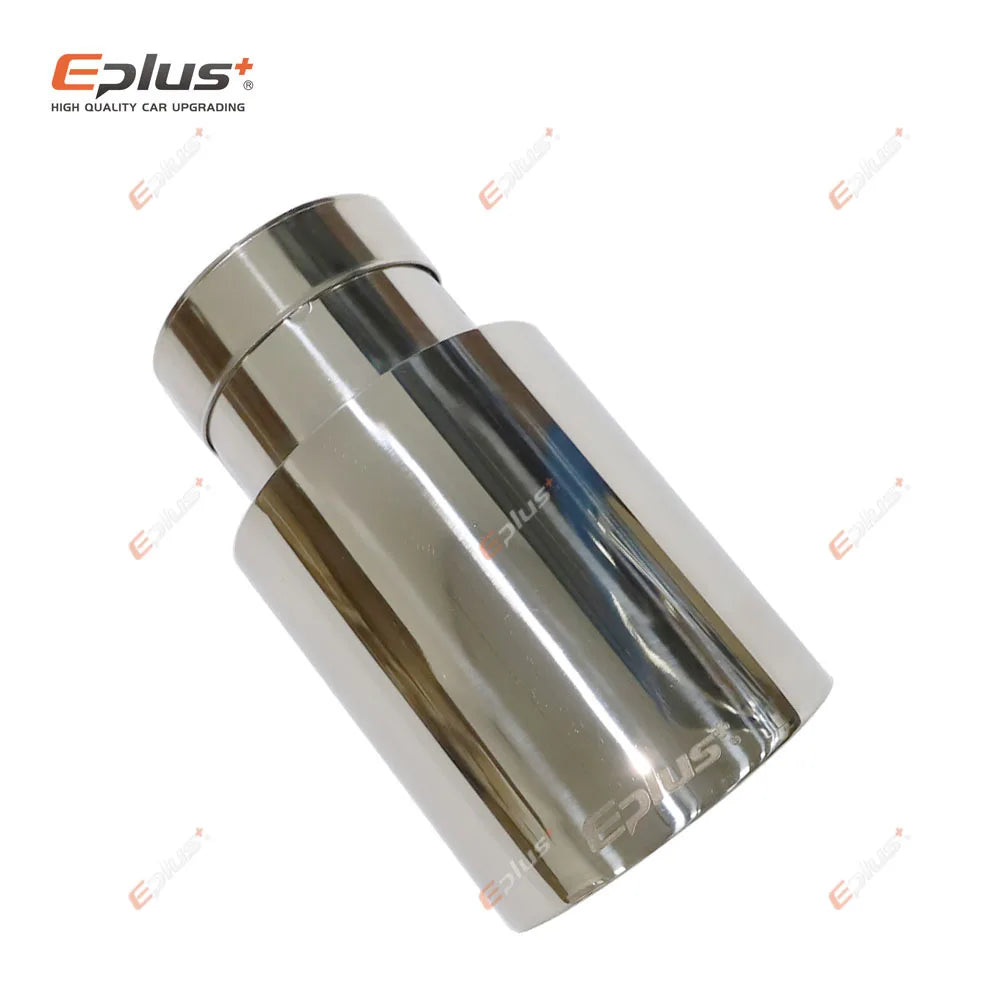 Eplsu Car Stainless Steel Silver Muffler Tip Universal Exhaust Pipe Mufflers bilayer Nozzle bilayer Decoration Bevel End