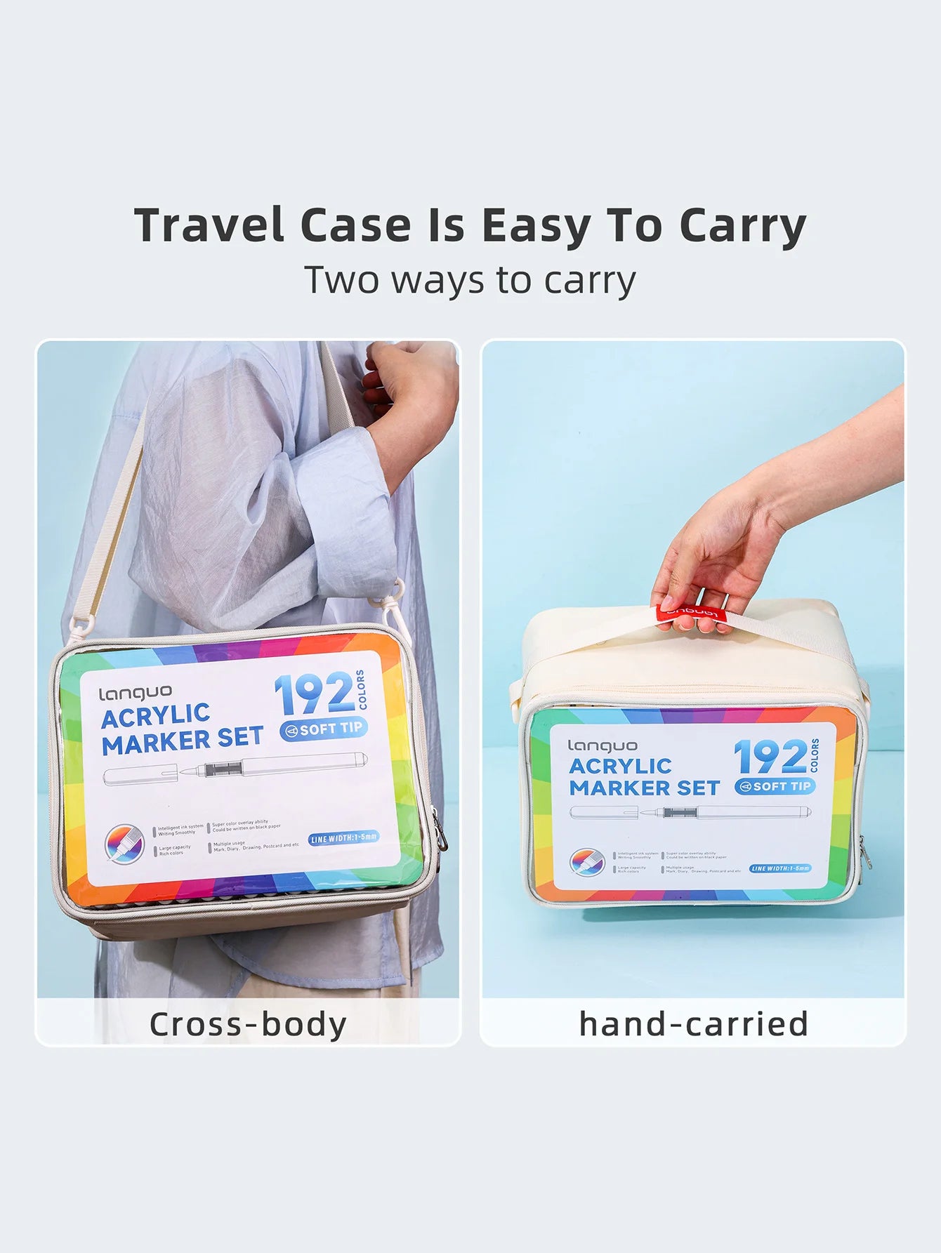 Languo 9pcs/box Soft Brush Acrylic Marker Pen Set，DIY Hand Drawn,Paint Art Markers pens,Student Graffiti Acrylic Paint Pens,M720