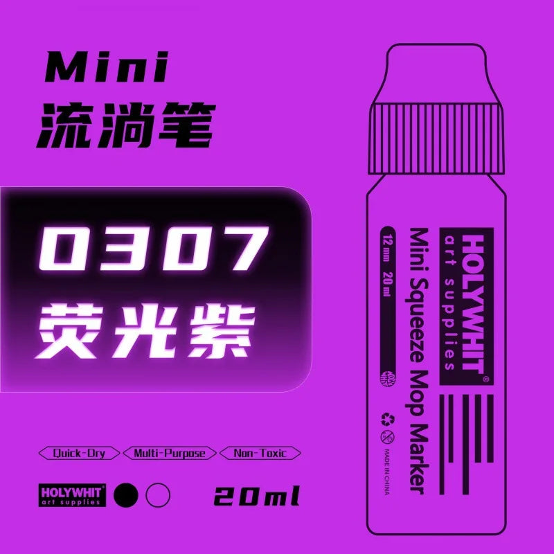 20ml Graffiti Flow Pen Paint Signature Pen 12mm Round Tip Waterproof Marker With Ink Art Supplies Fluorescent Painting Writing