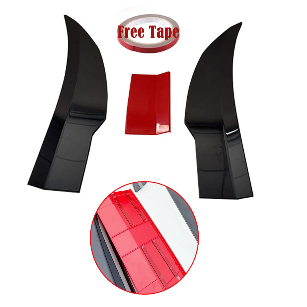 New Style Universal 3pcs Sedan Rear Trunk Tail Rear Wing Spoiler 117-127cm Adjustable DIY Refit Boot Wings Spoiler Car Accessory