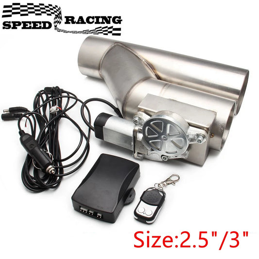 Universal  2.5'' 3" Electric Exhaust Cutout Valve Y Pipe Exhaust Pipe Single Valve System with Controller Remote Kit