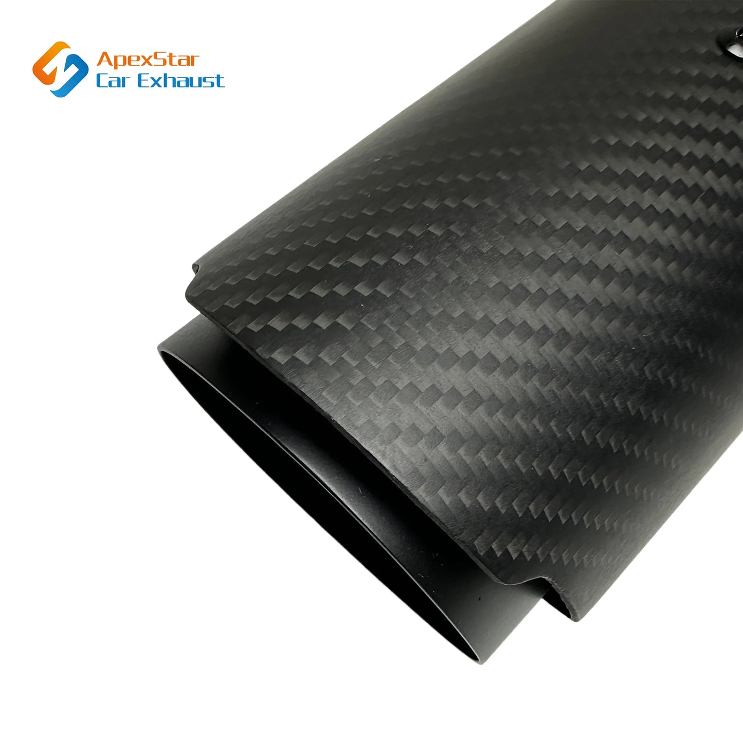 1Pcs Car Matte Carbon Fibre Exhaust System Pipe Tip Straight Universal Black Stainless