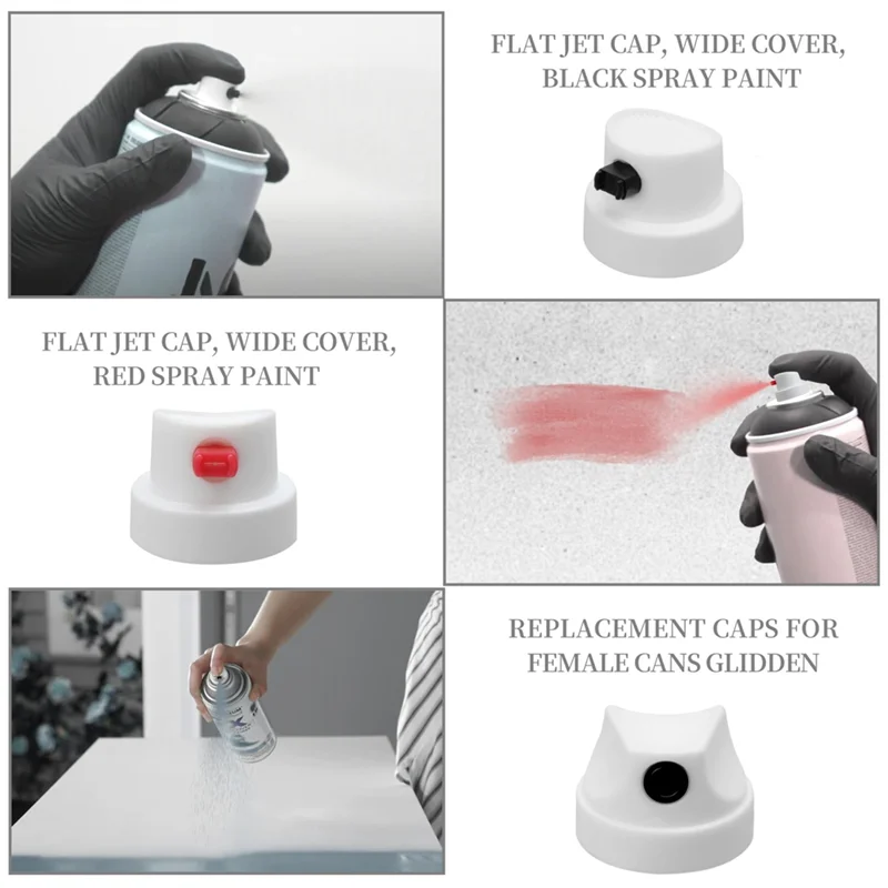 RMWIN-Spraypaint Nozzle Caps Set 26 Universal Replacement Tips For DIY Projects - High-Efficiency Paint Saver & Handle Attachmen