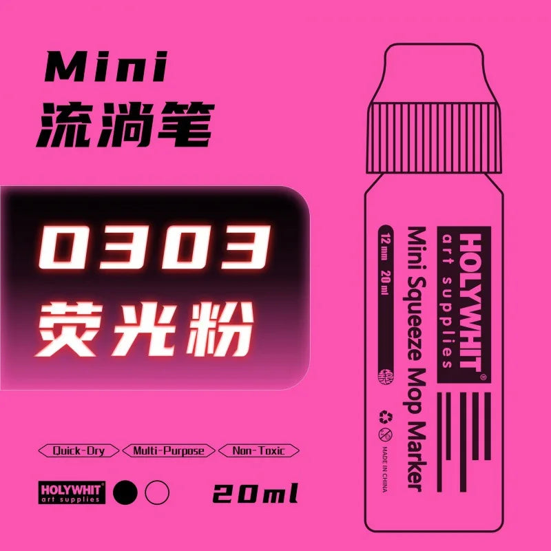 20ml Graffiti Flow Pen Paint Signature Pen 12mm Round Tip Waterproof Marker With Ink Art Supplies Fluorescent Painting Writing