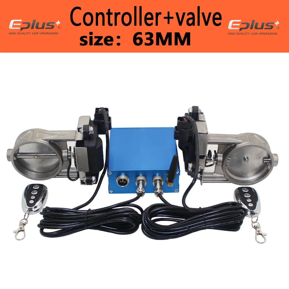 EPLUS Car Exhaust Pipe Electronic Valve Kit Universal Multi-angle Mode 51 63 76MM Controller Device Remote Kit Controller Switch