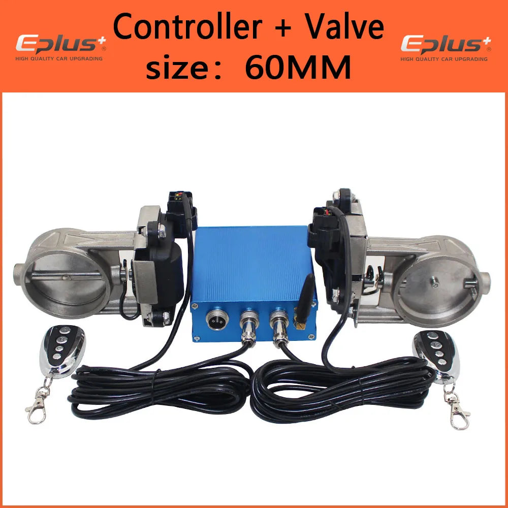 EPLUS Car Exhaust Pipe Electronic Valve Kit Universal Multi-angle Mode 51 63 76MM Controller Device Remote Kit Controller Switch