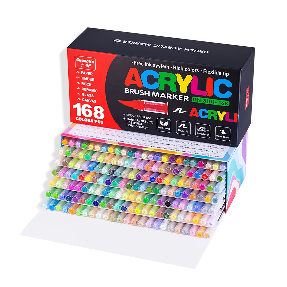 168/120/72/60/48/36/24/12pcs Dual Tips Artist Markers Set Acrylic Marker Set Ideal For School, Office Decor, And Artistic Gifts