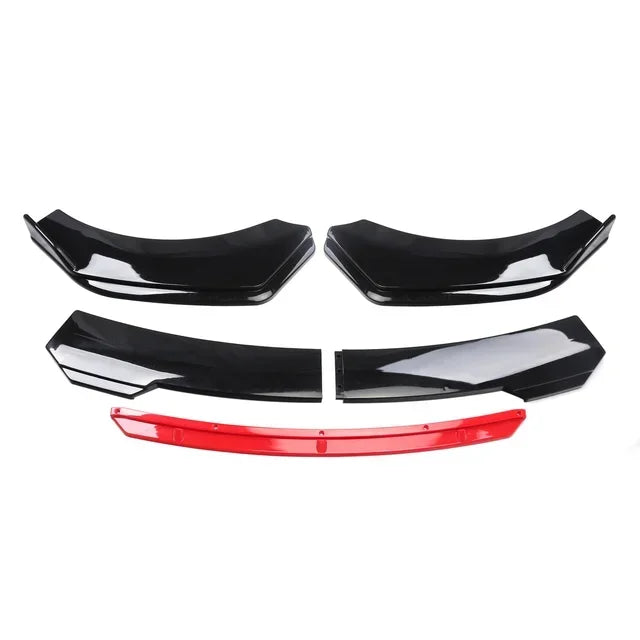 5PCS Universal Car Front Bumper Lip Body Kit Spoiler Canard Splitter Diffuser Carbon Fiber Front Bumper Cover Lip Front Spoiler