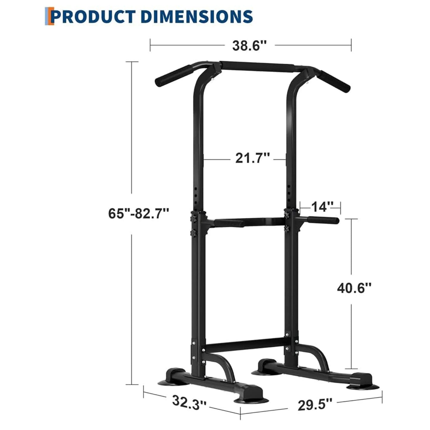 Adjustable Power Tower Pull-Up Rack Dip Station Free Standing Power Tower Station for Adults & Teens Home Office GYM